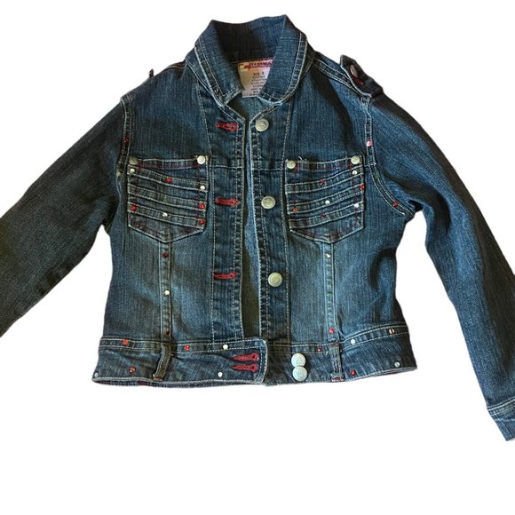 2B Real Girl's Jean Jacket with Rhinestones sz 4 - Picture 5 of 9